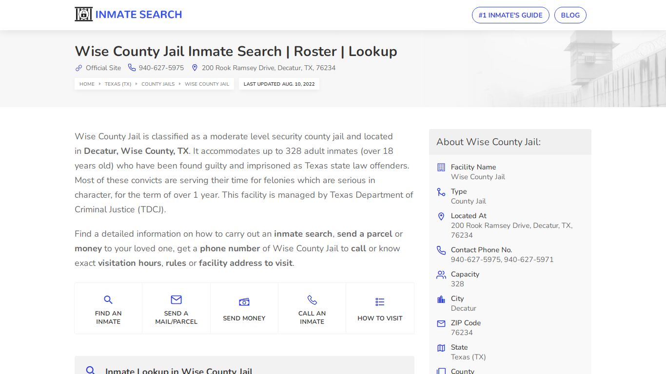 Wise County Jail Inmate Search | Roster | Lookup